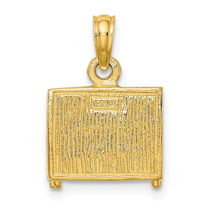 14k Yellow Gold 3D Upright Piano Charm Goldia Charm Necklaces