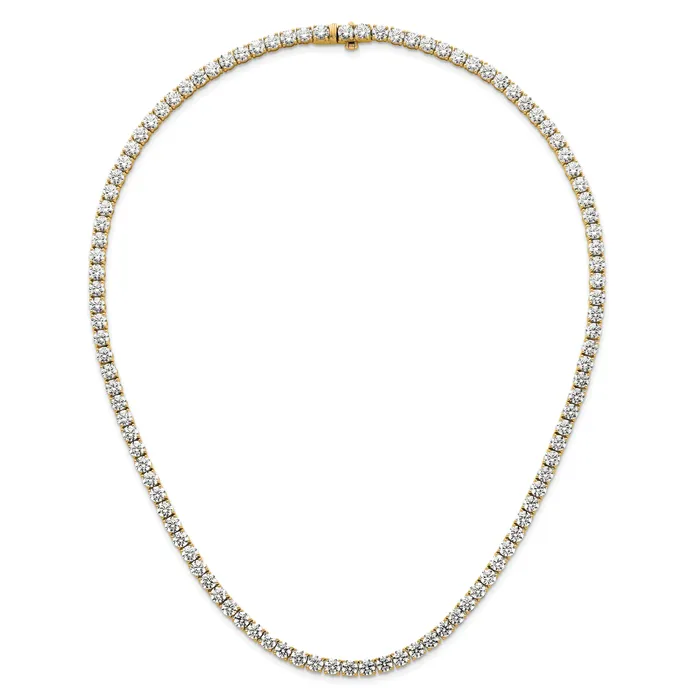 14k Yellow Gold 36 120 Ct Lab Grown Diamond VSSI G Round 20 inch Straight Tennis Necklace Goldia Necklaces