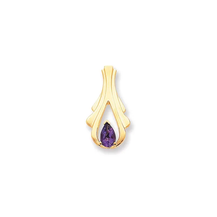 14k Yellow Gold Amethyst Diamond slide Goldia PreStyled Sets