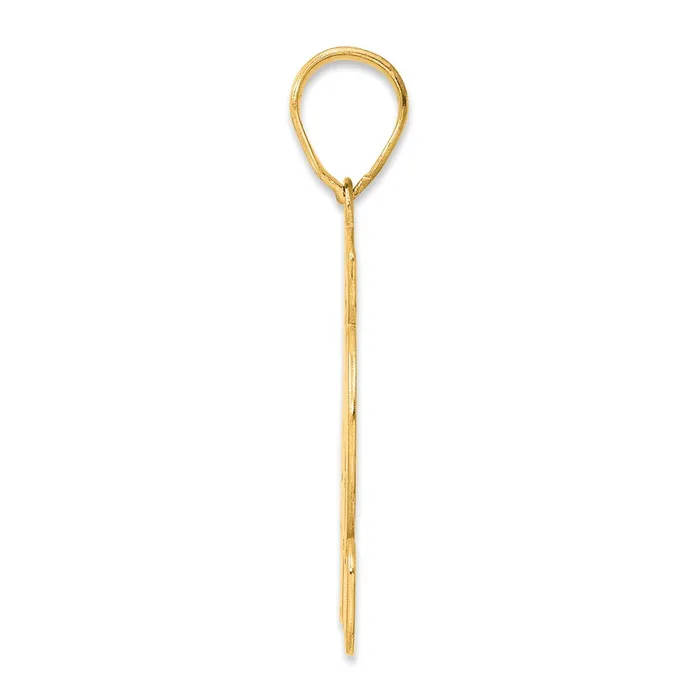 14k Yellow Gold Brushed Border Script Number 42 Pendant Goldia PreStyled Sets