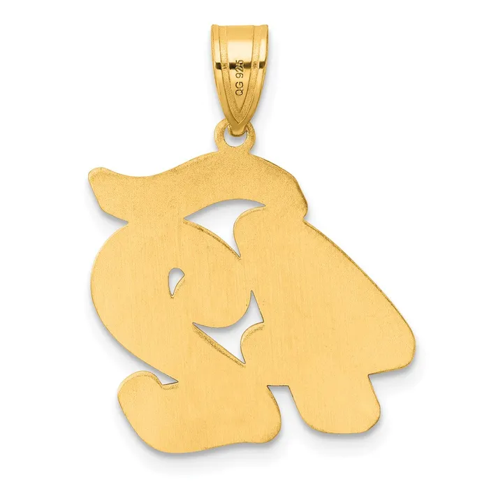14k Yellow Gold Brushed Border Script Number 42 Pendant Goldia PreStyled Sets