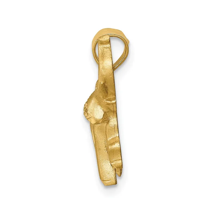 14k Yellow Gold Brushed Diamondcut Elephant Pendant Goldia Necklaces