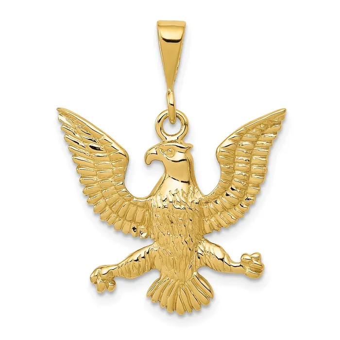 14k Yellow Gold Eagle Charm Goldia Charm Necklaces