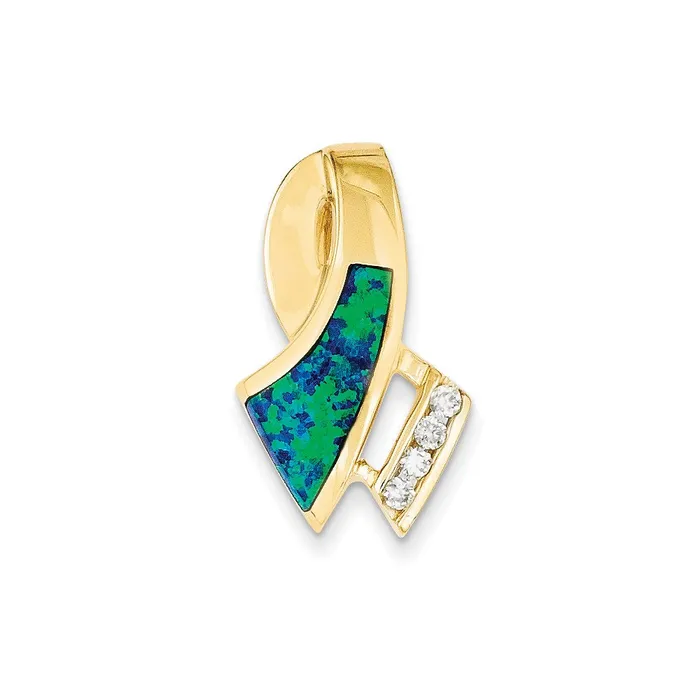 14k Yellow Gold Imitation Opal u0026 Diamond Omega Slide Goldia PreStyled Sets