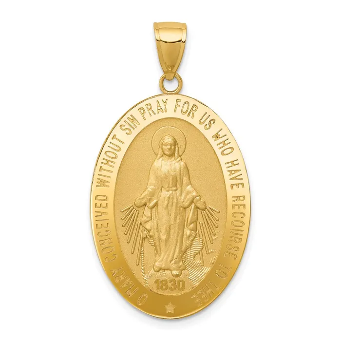 14k Yellow Gold Miraculous Medal Pendant Goldia PreStyled Sets