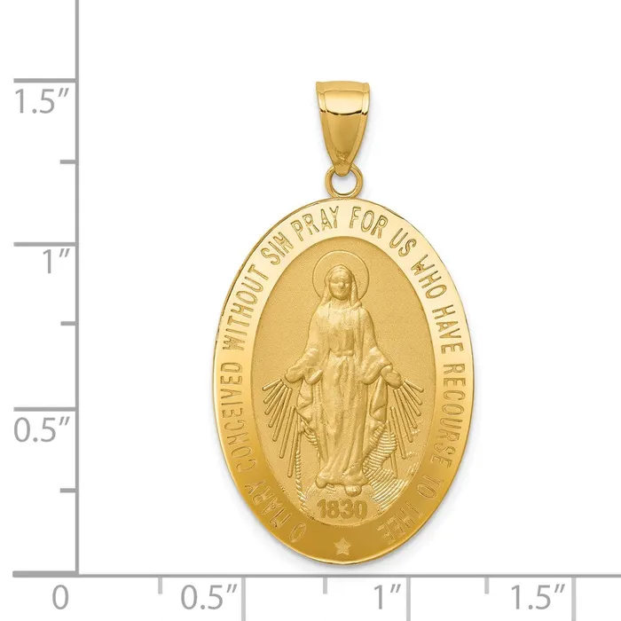 14k Yellow Gold Miraculous Medal Pendant Goldia PreStyled Sets
