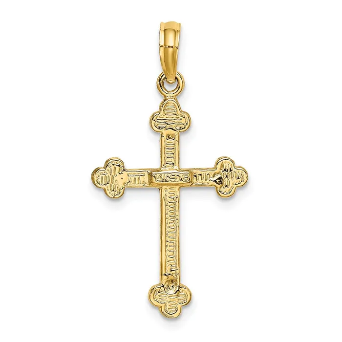 14k Yellow Gold Narrow Budded Crucifix Charm Goldia Charm Necklaces