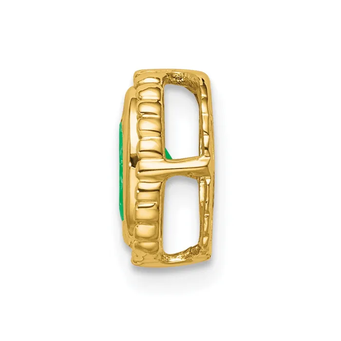 14K Yellow Gold Oval Emerald Chain Slide Goldia Necklaces