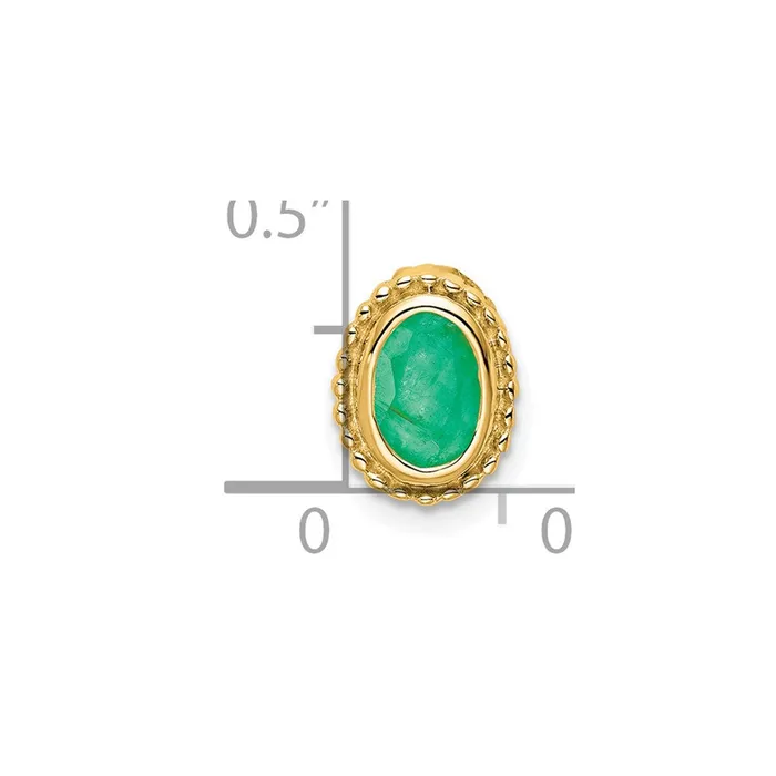 14K Yellow Gold Oval Emerald Chain Slide Goldia Necklaces