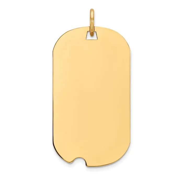 14k Yellow Gold Plain 009 Gauge Engraveable Dog Tag wNotch Disc Charm Goldia Charm Necklaces 14k Yellow Gold Plain 009 Gauge Engraveable Dog Tag wNotch Disc Charm Goldia Charm Necklaces