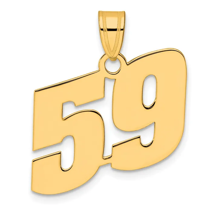 14k Yellow Gold Polished Block Number 59 Pendant Goldia PreStyled Sets