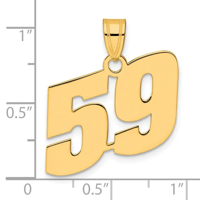 14k Yellow Gold Polished Block Number 59 Pendant Goldia PreStyled Sets