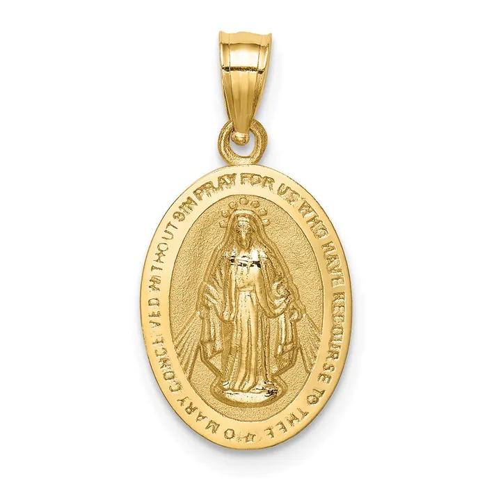 14k Yellow Gold Polished Miraculous Medal Pendant Goldia PreStyled Sets