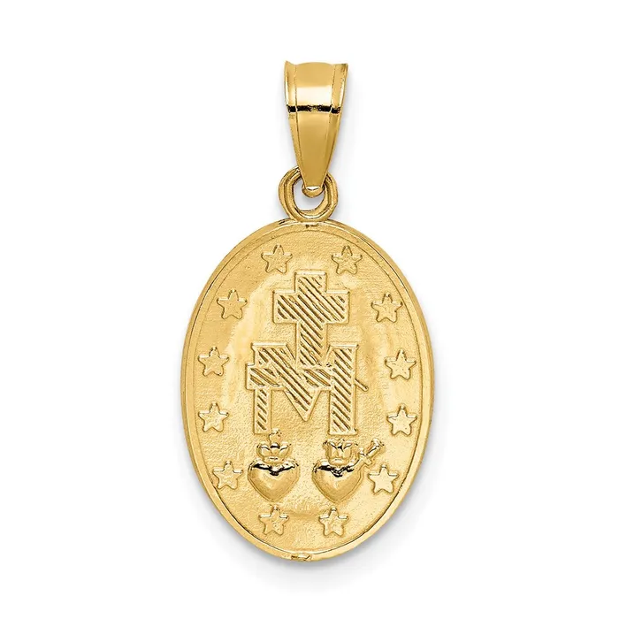 14k Yellow Gold Polished Miraculous Medal Pendant Goldia PreStyled Sets