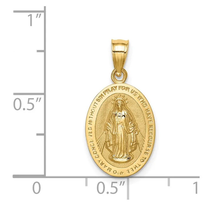 14k Yellow Gold Polished Miraculous Medal Pendant Goldia PreStyled Sets