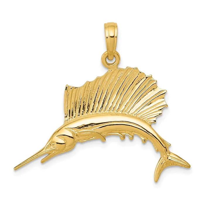 14k Yellow Gold Polished Sailfish Pendant Goldia PreStyled Sets