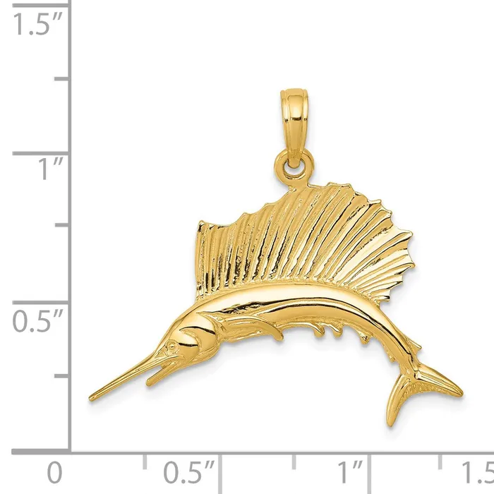 14k Yellow Gold Polished Sailfish Pendant Goldia PreStyled Sets