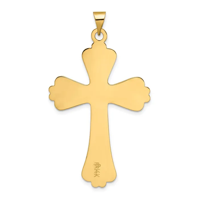 14k Yellow Gold Polished Solid Fancy Cross Pendant Goldia Necklaces
