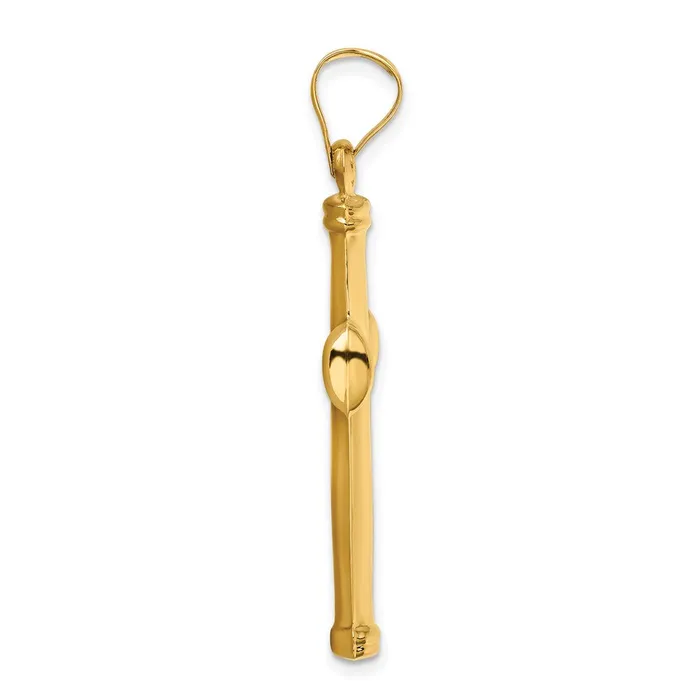 14k Yellow Gold Polished Stamping Cross Pendant Goldia Necklaces