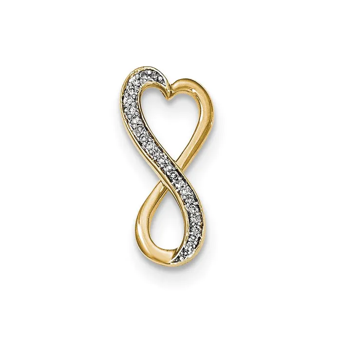 14K Yellow Gold Real Diamond Infinity Slide Pendant Goldia Necklaces