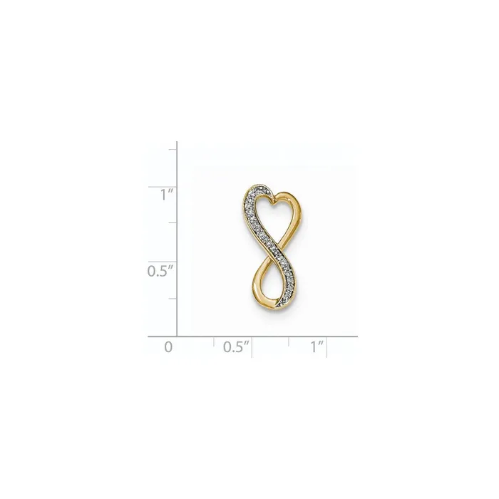 14K Yellow Gold Real Diamond Infinity Slide Pendant Goldia Necklaces