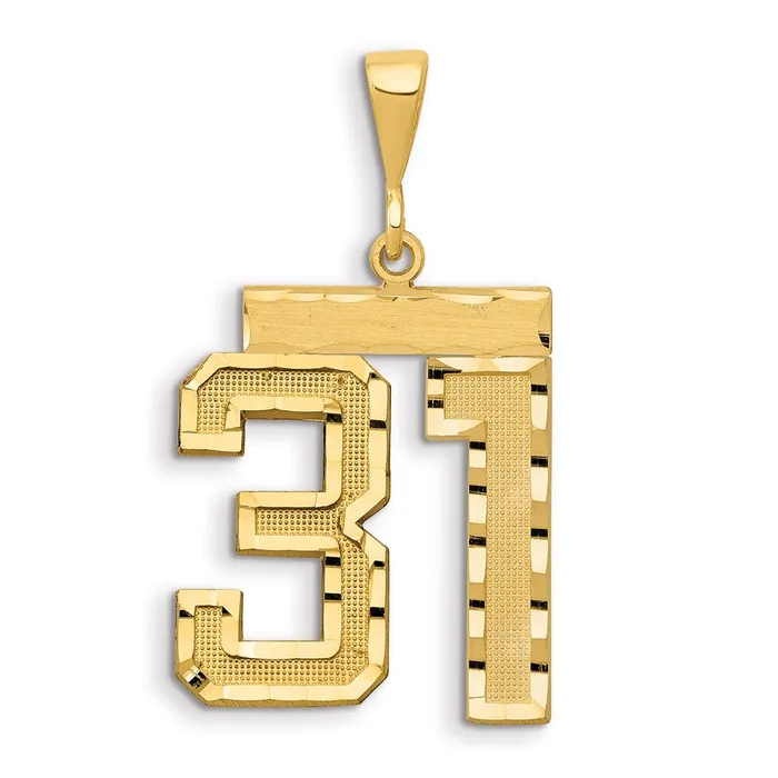 14k Yellow Gold Small Brushed Diamondcut Number 31 Charm Goldia Charm Necklaces 14k Yellow Gold Small Brushed Diamondcut Number 31 Charm Goldia Charm Necklaces