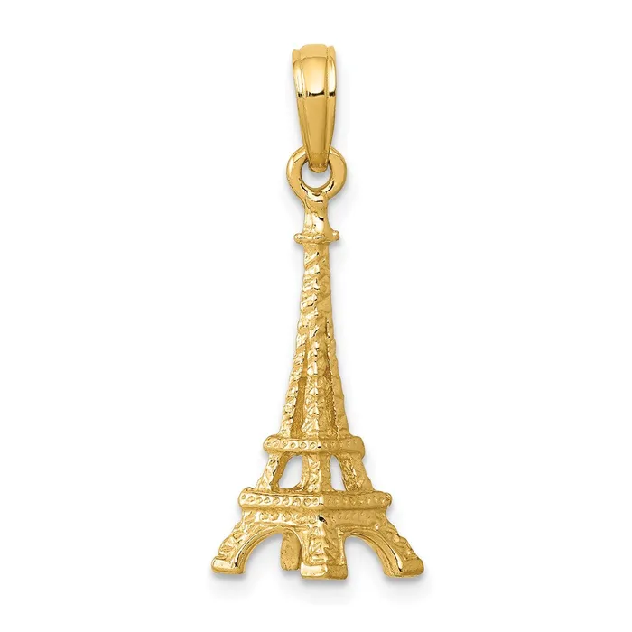 14k Yellow Gold Solid Polished 3D Eiffel Tower Charm Goldia Charm Necklaces 14k Yellow Gold Solid Polished 3D Eiffel Tower Charm Goldia Charm Necklaces