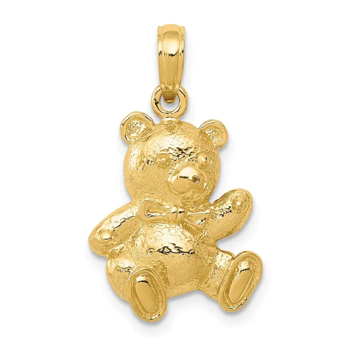 14k Yellow Gold Teddy Bear Pendant Goldia Necklaces