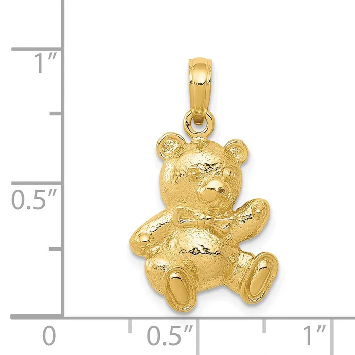 14k Yellow Gold Teddy Bear Pendant Goldia Necklaces