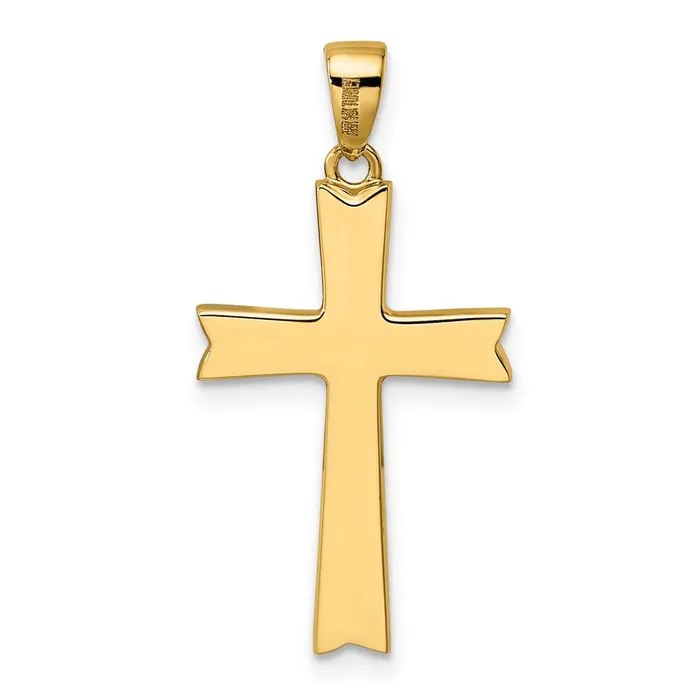 14k Yellow Rhodium Gold and White Rhodium Polished DC Cross Pendant Goldia Necklaces