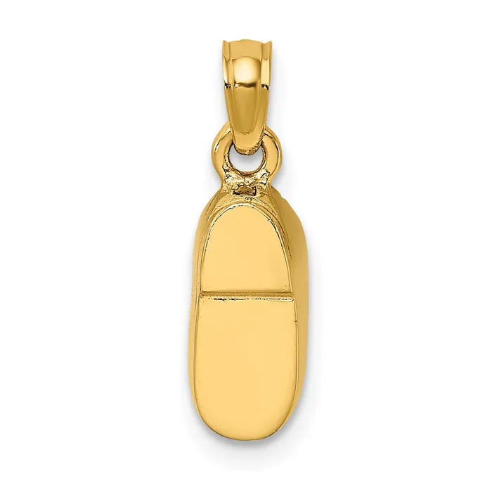 14k Yellow Rhodium Gold Rhodium 3D Pink Enamel Baby Shoe Charm Goldia Charm Necklaces