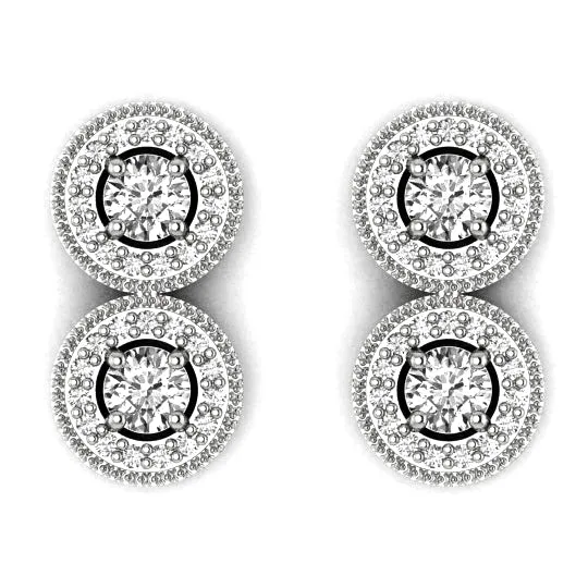14KW A Diamond 2 stone Earring Semi Mount 35 mm center stones goldiaca Earrings 14KW A Diamond 2 stone Earring Semi Mount 35 mm center stones goldiaca Earrings
