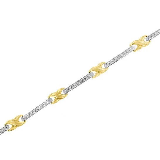 Bracelets JMS always Original Haus of Brilliance 10K Yellow Gold 100 Cttw Pave Set Diamond Bar and XLink 7 Bracelet IJ Color I3 Quality Bracelets JMS always Original Haus of Brilliance 10K Yellow Gold 100 Cttw Pave Set Diamond Bar and XLink 7 Bracelet IJ Color I3 Quality