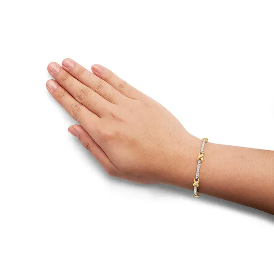 Bracelets JMS always Original Haus of Brilliance 10K Yellow Gold 100 Cttw Pave Set Diamond Bar and XLink 7 Bracelet IJ Color I3 Quality Bracelets JMS always Original Haus of Brilliance 10K Yellow Gold 100 Cttw Pave Set Diamond Bar and XLink 7 Bracelet IJ Color I3 Quality