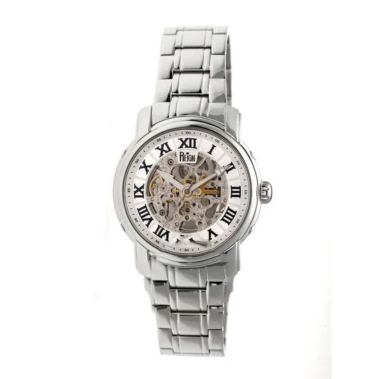 Bracelets JMS always Original Reign Kahn Silver Skeleton Roman Numeral Silvertone Bracelet Mens Watch RN4301 Bracelets JMS always Original Reign Kahn Silver Skeleton Roman Numeral Silvertone Bracelet Mens Watch RN4301