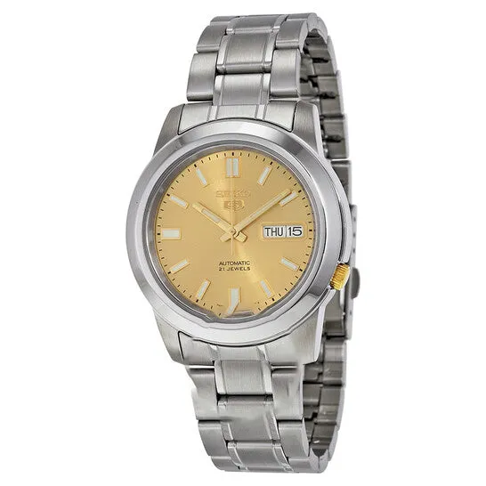 Bracelets JMS always Original Seiko 5 Automatic Stainless Steel Gold Dial Mens Watch SNKK13 Bracelets JMS always Original Seiko 5 Automatic Stainless Steel Gold Dial Mens Watch SNKK13