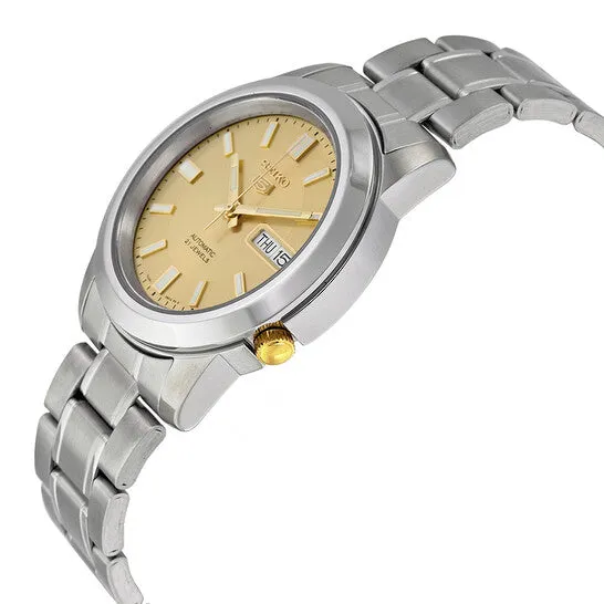 Bracelets JMS always Original Seiko 5 Automatic Stainless Steel Gold Dial Mens Watch SNKK13 Bracelets JMS always Original Seiko 5 Automatic Stainless Steel Gold Dial Mens Watch SNKK13