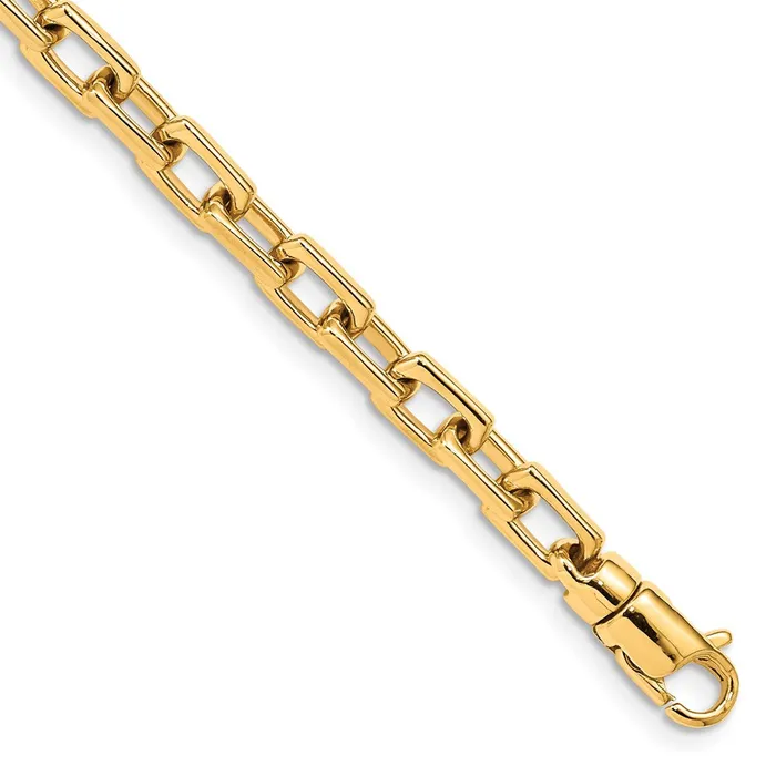 Bracelets Solid 14K Yellow Gold 8 inch 5mm Hand Polished Fancy Link with Lobster Clasp Bracelet MDS Bracelets Solid 14K Yellow Gold 8 inch 5mm Hand Polished Fancy Link with Lobster Clasp Bracelet MDS