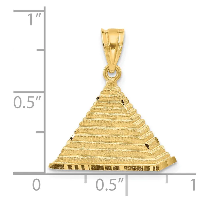 Charm Necklaces 14k Yellow Gold Pyramid Charm Goldia