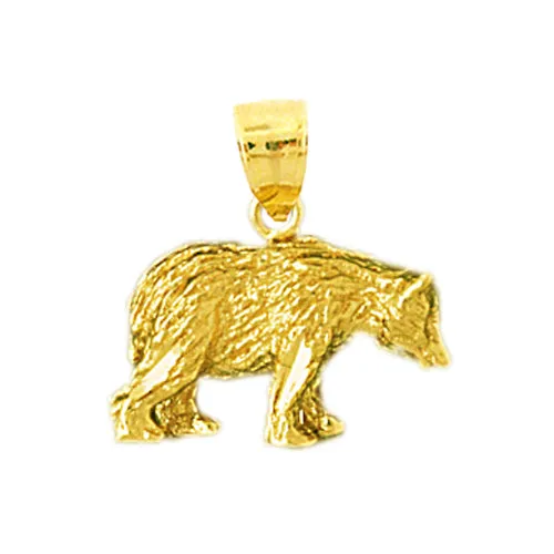 Charm Necklaces Goldia 14K Gold 3D Bear Charm