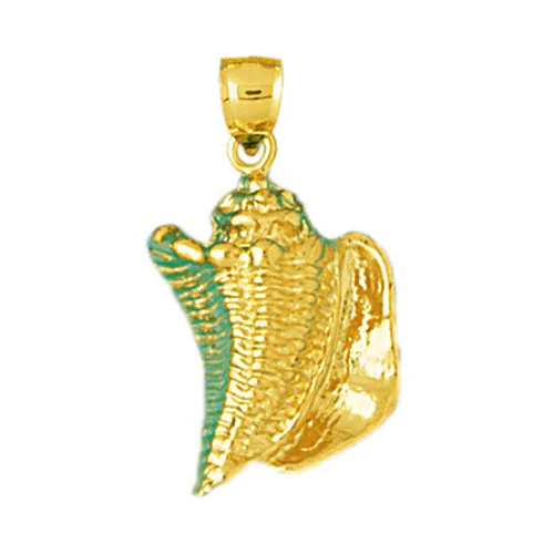 Charm Necklaces Goldia 14K Gold Conch Shell Marine Mollusk Gastropod Charm Charm Necklaces Goldia 14K Gold Conch Shell Marine Mollusk Gastropod Charm