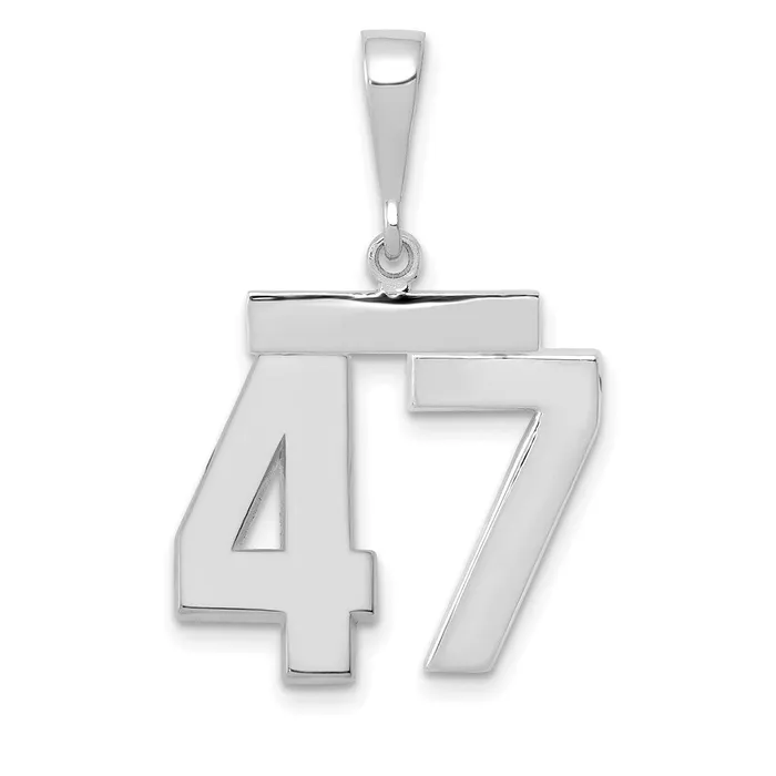 Charm Necklaces Goldia 14k White Goldw Medium Polished Number 47 Charm