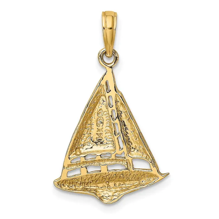 Charm Necklaces Goldia 14k Yellow Gold 2D Sailboat Charm