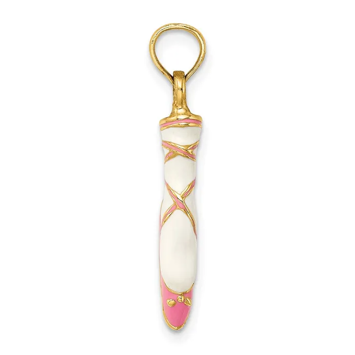 Charm Necklaces Goldia 14k Yellow Gold 3D Enamel Ballet Shoe Charm