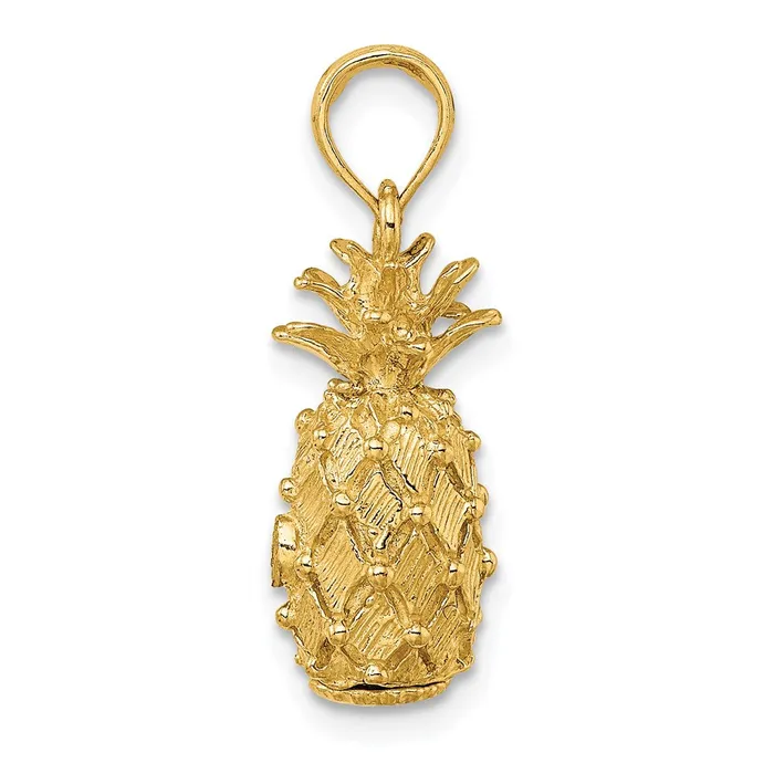 Charm Necklaces Goldia 14k Yellow Gold 3D Pineapple Charm
