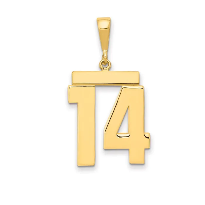 Charm Necklaces Goldia 14k Yellow Gold Large Polished Number 14 Charm