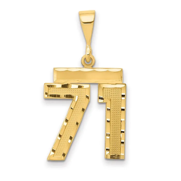 Charm Necklaces Goldia 14k Yellow Gold Medium Diamondcut Number 71 Charm
