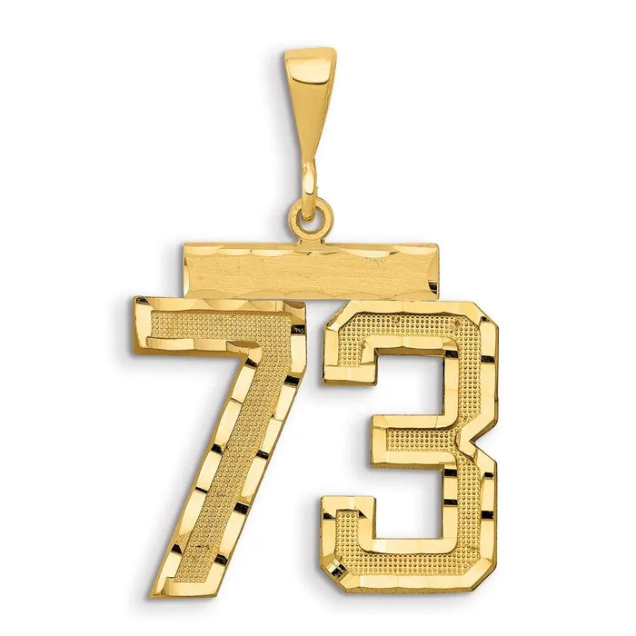 Charm Necklaces Goldia 14k Yellow Gold Small Brushed Diamondcut Number 73 Charm Charm Necklaces Goldia 14k Yellow Gold Small Brushed Diamondcut Number 73 Charm