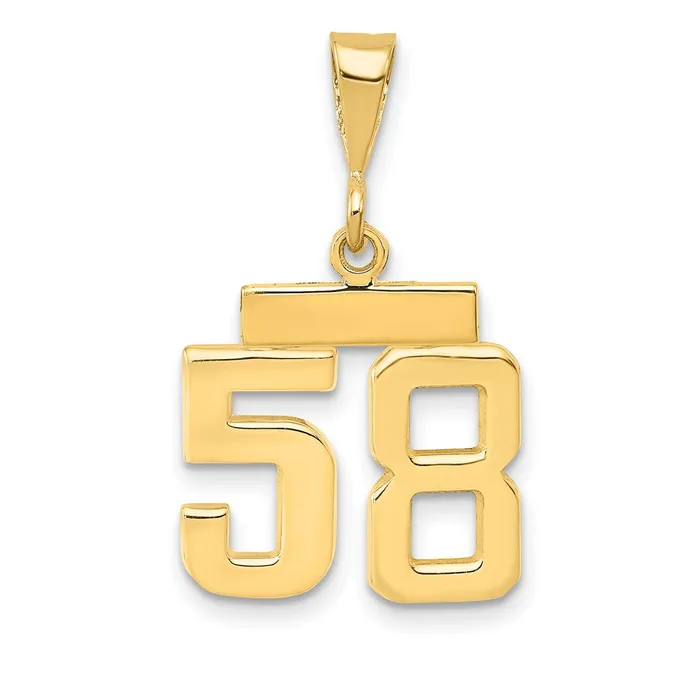 Charm Necklaces Goldia 14k Yellow Gold Small Polished Number 58 Charm