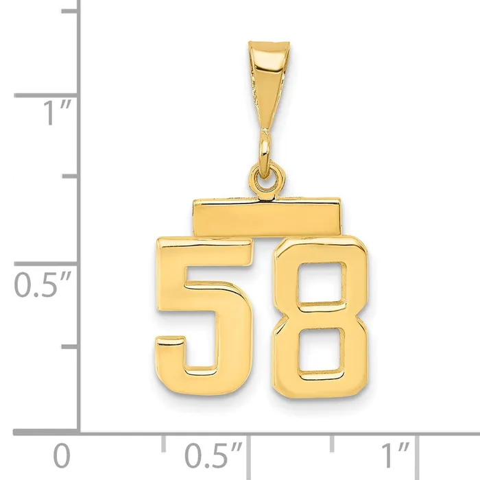 Charm Necklaces Goldia 14k Yellow Gold Small Polished Number 58 Charm